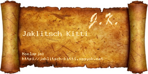 Jaklitsch Kitti névjegykártya